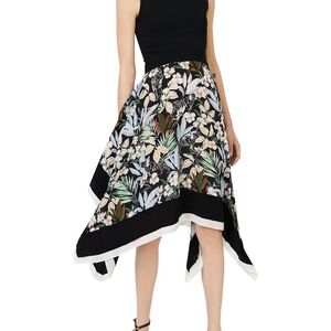 Maje Rosange Dress - Size 40 (M-L) - Floral Black and White Women's Skirt